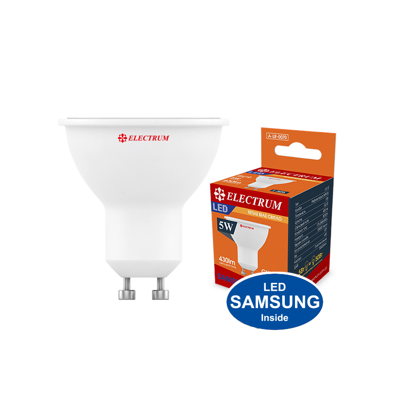 Лампа світлодіодна MR-16 ELECTRUM 5W PA LR-10 GU10 3000K